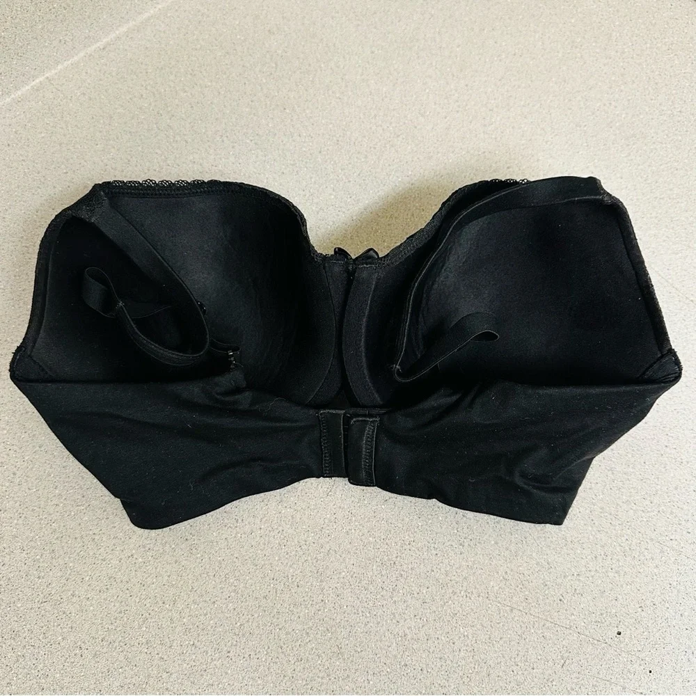 Victorias Secret Push‎ Up Bra Size 34DD Wired Black Floral Lace Full Coverage